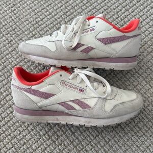 Reebok Cream and Pink Athletic Shoes